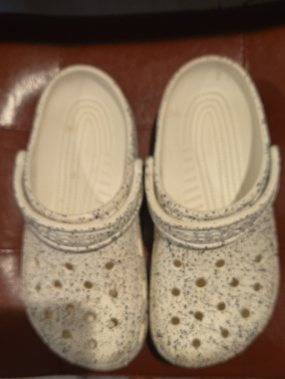 CROCS Kids White/Black Speckle Clogs